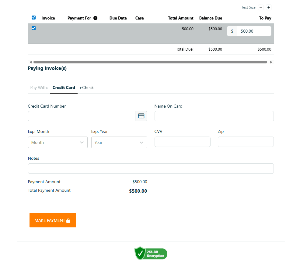 Example of simple and secure online payment interface